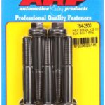 "3/8""-24 x 2.500 hex 7/16 wrenching black oxide bolts" 5pcs