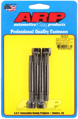 9C4C5401-574F-D89A-8FC9-B5B754F39EAF ARP 5/16-24x3.250 black hex WP pulley w/2.000" fan spcr stud - Image 1