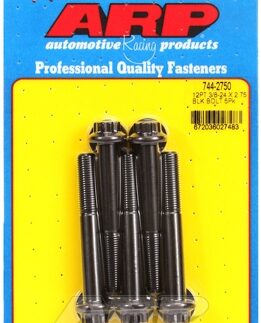 "3/8""-24 x 2.750 12pt 7/16 wrenching black oxide bolts"5pcs