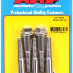 "3/8""-16 x 2.000 hex 7/16 wrenching SS bolts" (5pcs)