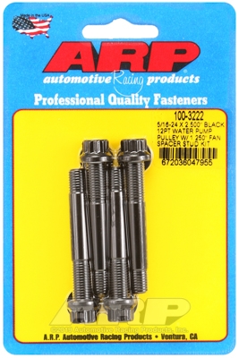 A65F4D4D-0CCE-A4BB-323D-6F92FB15C9E3 ARP 5/16-24x2.500 black 12pt WP pully w/1.250" fan spcr stud - Image 1