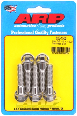 "3/8""-16 x 1.500 hex SS bolts" (5pcs)