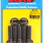 "7/16""-14 X 1.500 hex black oxide bolts" (5pcs)