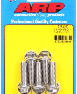 "3/8""-24 x 1.250 hex SS bolts" (5pcs)