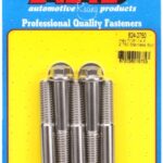"7/16""-14 X 2.750 hex 1/2 wrenching SS bolts" (5pcs)