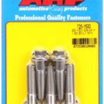 "3/8""-24 x 1.500 hex 7/16 wrenching SS bolts" (5pcs)