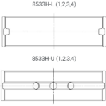 ACL Main Bearing Shell Toy G16E-GTS Yaris GR .025