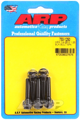 B2F8BFFF-E50D-7146-FF09-DDE3F4F146C0 "1/4""-28 x 1.250 hex black oxide bolts" (5pcs) - Image 1