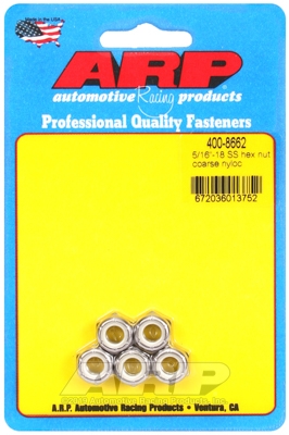 B9C449BA-7524-2D79-1ADC-F58D37443458 "5/16""-18 SS coarse nyloc hex nut kit" (5pcs) - Image 1