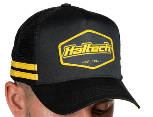 BA517E72-0E72-C252-1DFC-18F61DC8099C Haltech Haltech Snapback Cap Striped Trucker - Image 1