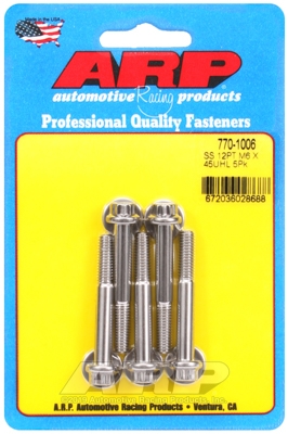 BA51AE35-B6B1-F0EE-9522-8F65463F1CEC M6 x 1.00 x 45 12pt SS bolts (5pcs) - Image 1