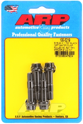 BF3062EA-30E2-8AD0-AD44-673804D46BDD ARP 5/16-24x1.750 black 12pt WP pully w/.500" fan spcr stud - Image 1