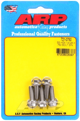 BF703179-A6E7-0494-54F3-9C8AD62E38E2 "1/4""-28 x .750 hex SS bolts" (5pcs) - Image 1