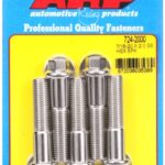 "7/16""-20 x 2.000 hex SS bolts" (5pcs)