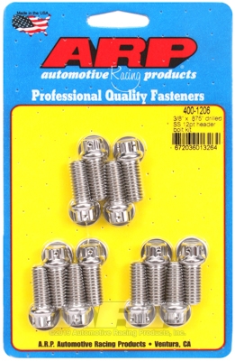 C717E936-6399-952C-21FA-0ED0B57D5082 "3/8"" x .875 drilled SS 12pt header bolt kit" - Image 1