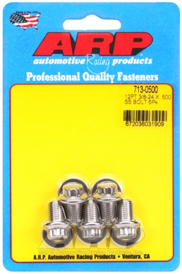 "3/8""-24 x .500 12pt SS bolts" (5pcs)