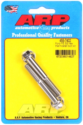 C9F5DF66-2194-09D8-5F43-02B0201F69DA Ford FE SS hex thermostat bolt kit - Image 1