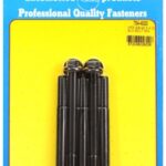 "3/8""-24 x 4.000 hex 7/16 wrenching black oxide bolts" 5pcs
