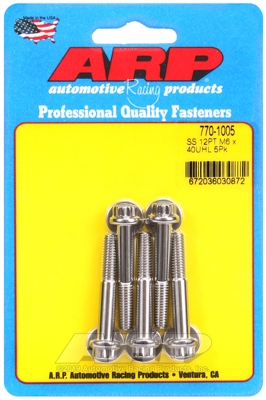 D6447089-7A58-EA10-CBCC-2F4389CE13E6 M6 x 1.00 x 40 12pt SS bolts (5pcs) - Image 1