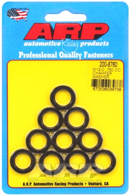 D69D82E6-F0AB-5EAE-69D1-93C684273E9B ARP Chamfer Washer M12 ID 0.750 OD Black 10 Pack - Image 1