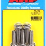 "3/8""-24 x 1.250 hex 7/16 wrenching SS bolts" (5pcs)