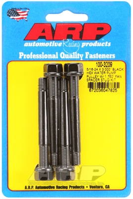 DB931F3C-BFA3-F320-0DEB-C06DAC727056 ARP 5/16-24x3.000 black hex WP pulley w/1.750" fan spcr stud - Image 1