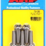 "3/8""-24 x 1.250 12pt 7/16 wrenching SS bolts" (5pcs)