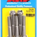 "3/8""-24 x 2.250 hex 7/16 wrenching SS bolts" (5pcs)