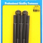 "7/16""-14 x 4.500 12pt black oxide bolts" (5pcs)