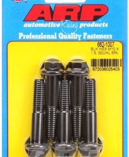 M10 x 1.50 x 50 hex black oxide bolts (5pcs)
