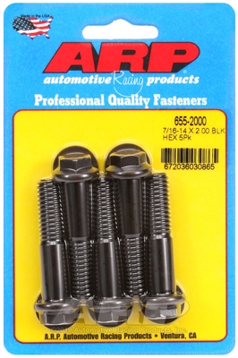 F82E32F7-BE42-21E4-CF26-D6AFCACBE520 "7/16""-14 X 2.000 hex 1/2 wrenching black oxide bolts" 5pcs - Image 1