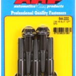 "3/8""-16 x 2.000 12pt 7/16 wrenching black oxide bolts"5pcs